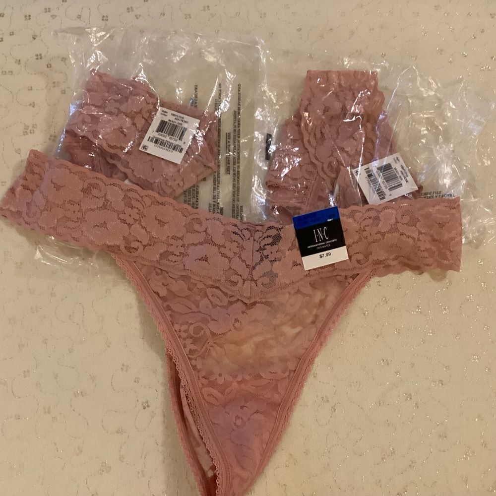 NWT INC Intern’l Concepts, a Macy’s Brand Women’s XL Rose Pink Thong Panties 3
